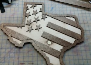 Texas Stars and Stripes Laser Engrave