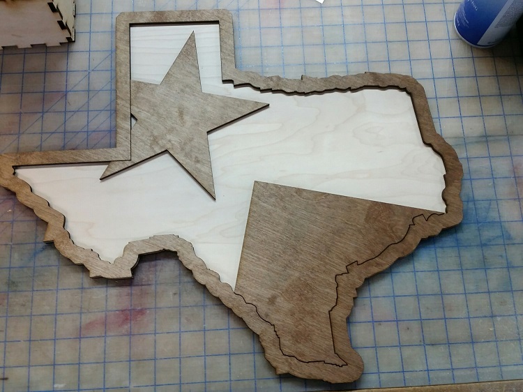Texas Star and Stripes Laser Engrave